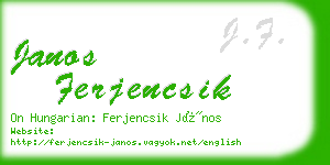 janos ferjencsik business card